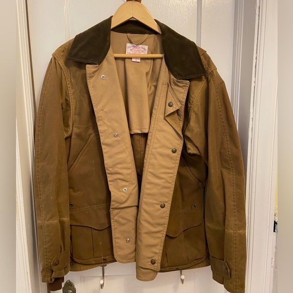 Filson Shelter Cloth Waterfowl Upland Waxed Coat Tan Medium Style 10091 - Picture 2 of 9